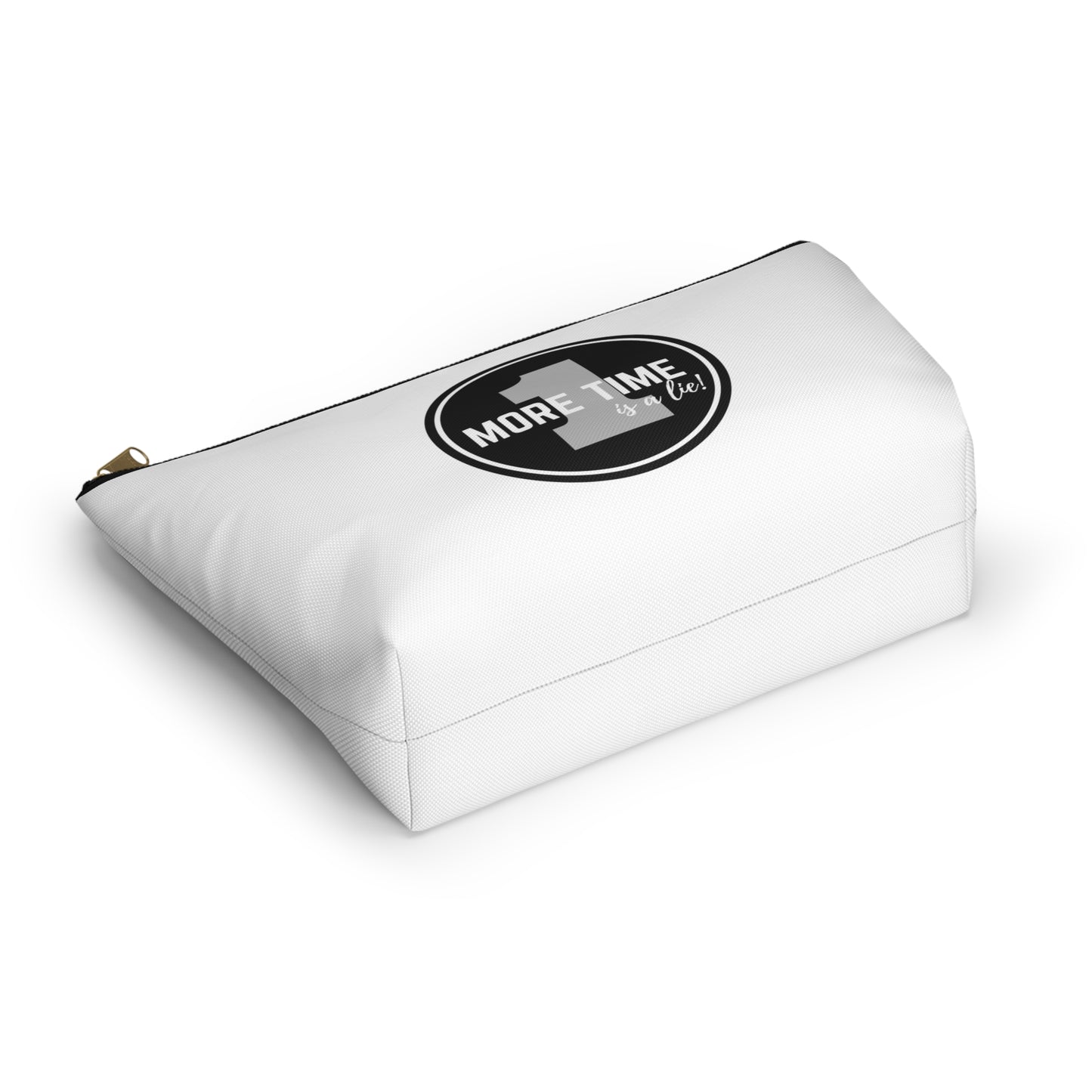 "One More Time is a Lie" Makeup Bag – Bold Emblem Dance Graphic – Funny Dance-Themed Zipper Pouch for Cosmetics, Accessories & Gifts
