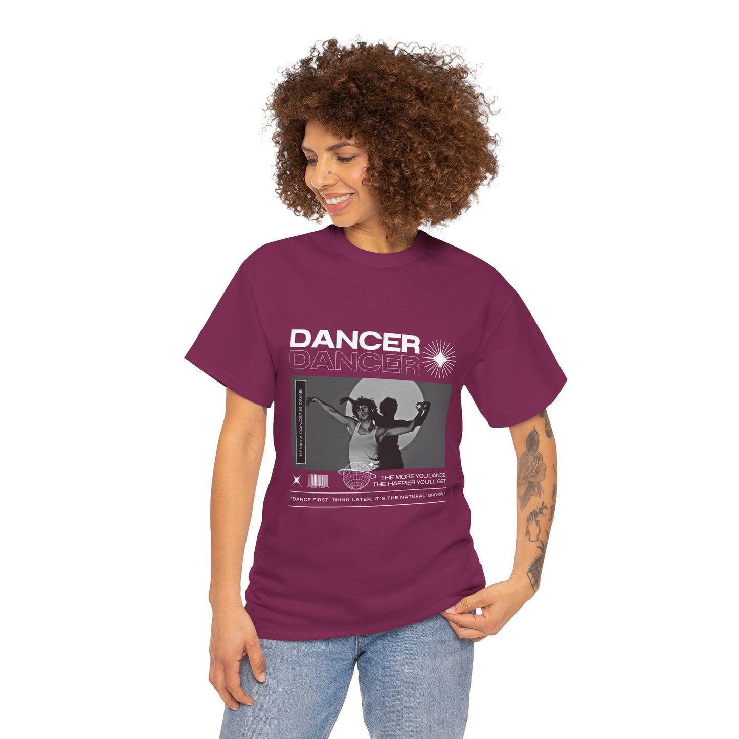 "Dancer" Spotlight Contemporary Dance Graphic Unisex Heavy Cotton Tee – Streetwear-Inspired Dance T-Shirt for Performers & Dance Lovers