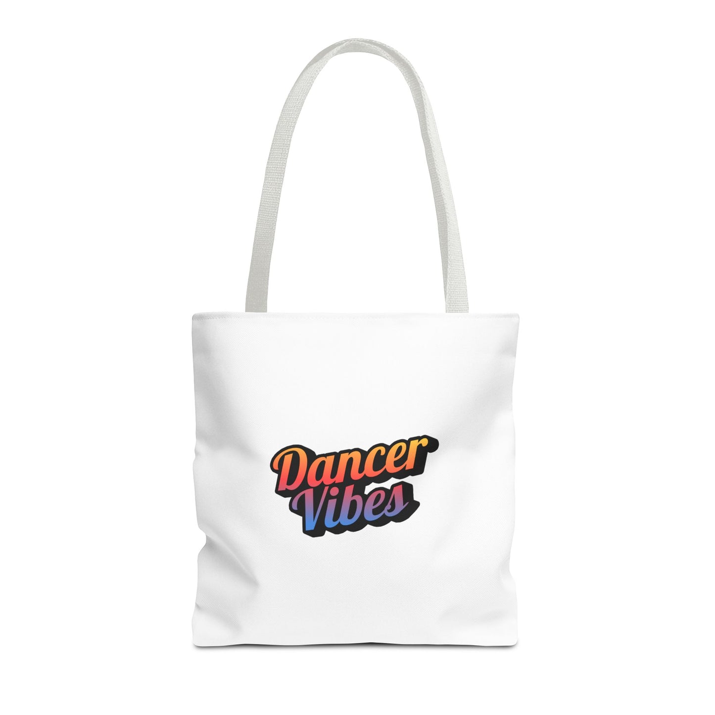 "Dancer Vibes" Canvas Tote Bag – Bold Dance-Themed Text Graphic Bag for Dancers, Students & Everyday Use