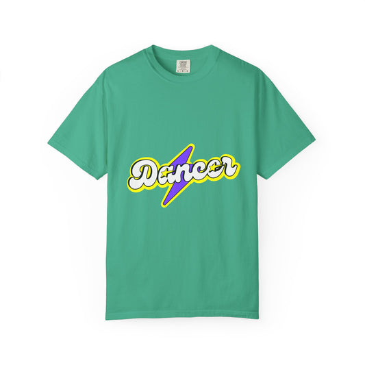 "Dancer" Unisex Garment-Dyed T-Shirt – Superhero-Style Bold Graphic Tee – Dance Power Shirt for Performers & Movers