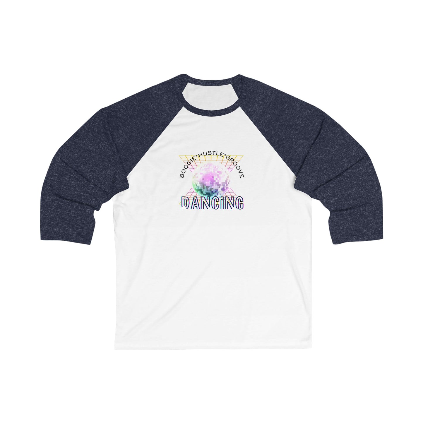 "Boogie, Hustle, Groove - Dancing" Streetwear Dance Graphic – Unisex 3/4 Sleeve Baseball Tee