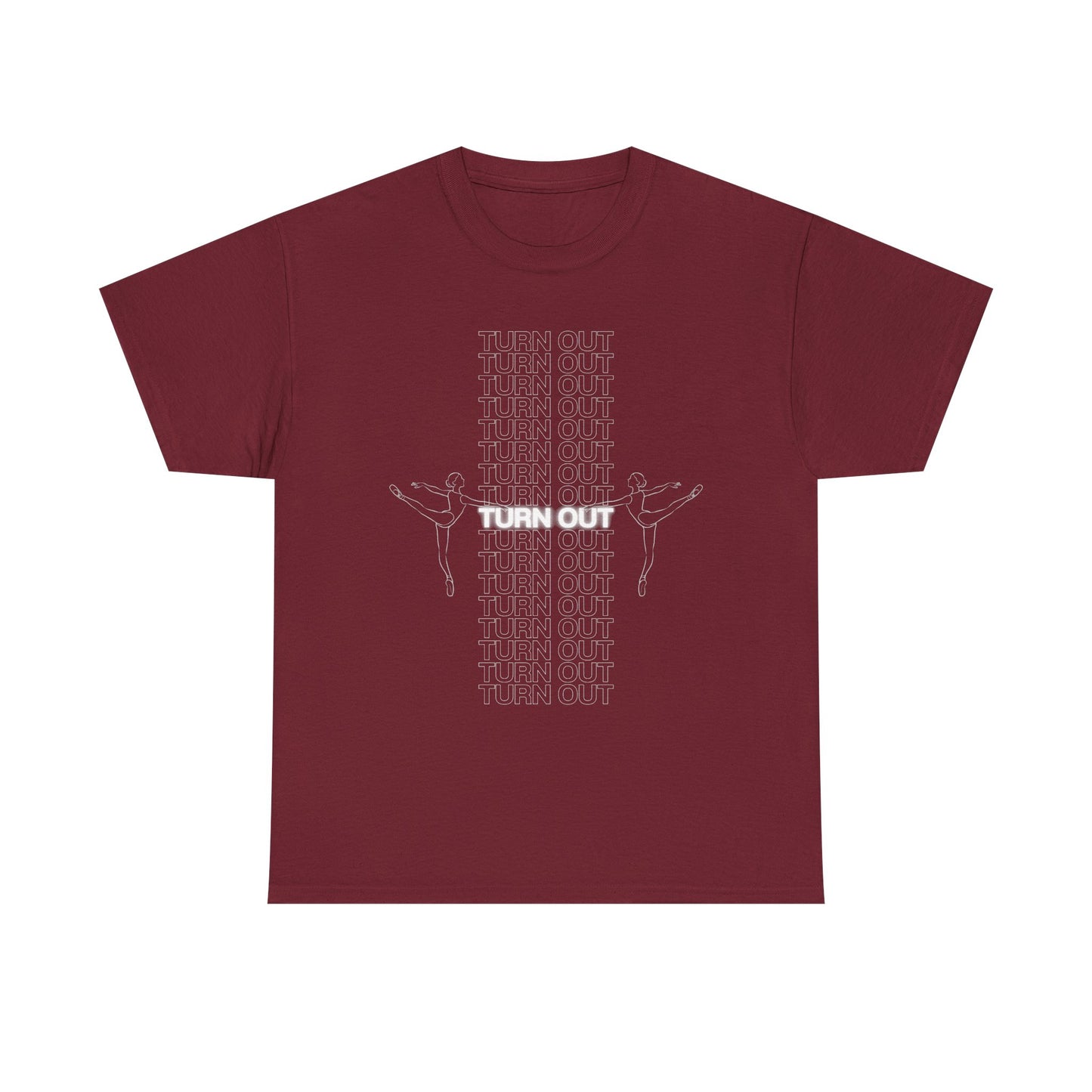 "Turn Out" Ballerina Graphic Unisex Heavy Cotton Tee – Ballet Dance T-Shirt for Dancers & Dance Enthusiasts