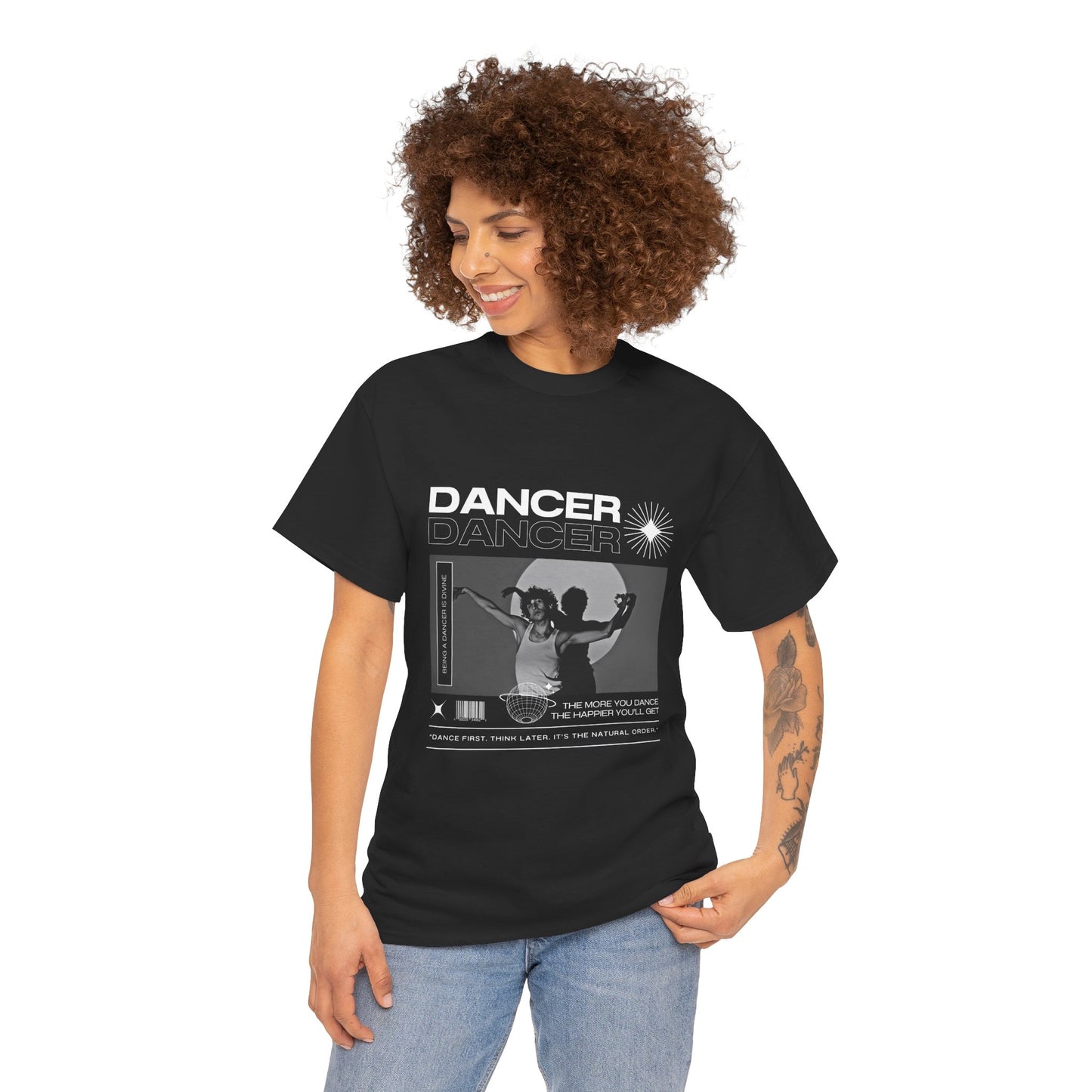 "Dancer" Spotlight Contemporary Dance Graphic Unisex Heavy Cotton Tee – Streetwear-Inspired Dance T-Shirt for Performers & Dance Lovers