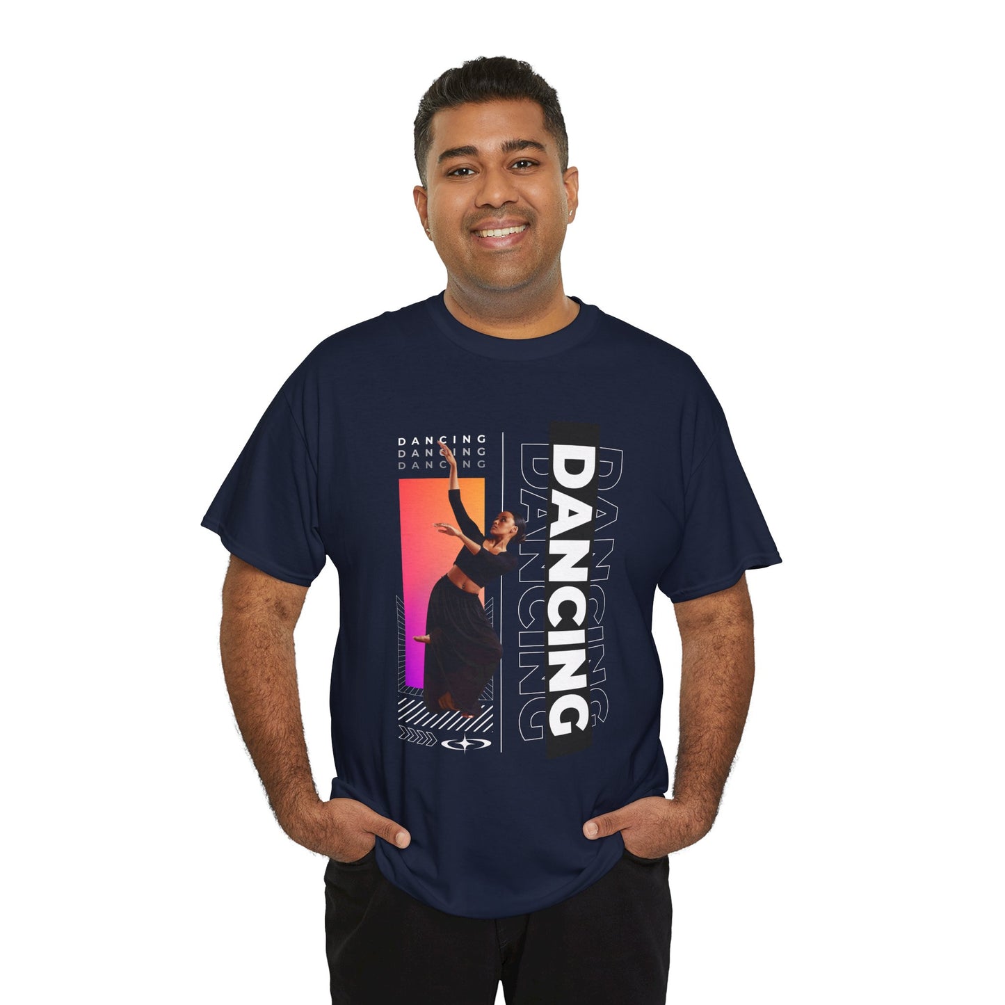 “Dancing” Streetwear-Inspired Female Dancer Unisex Heavy Cotton Tee – Urban Dance Graphic T-Shirt for Performers and Dance Lovers