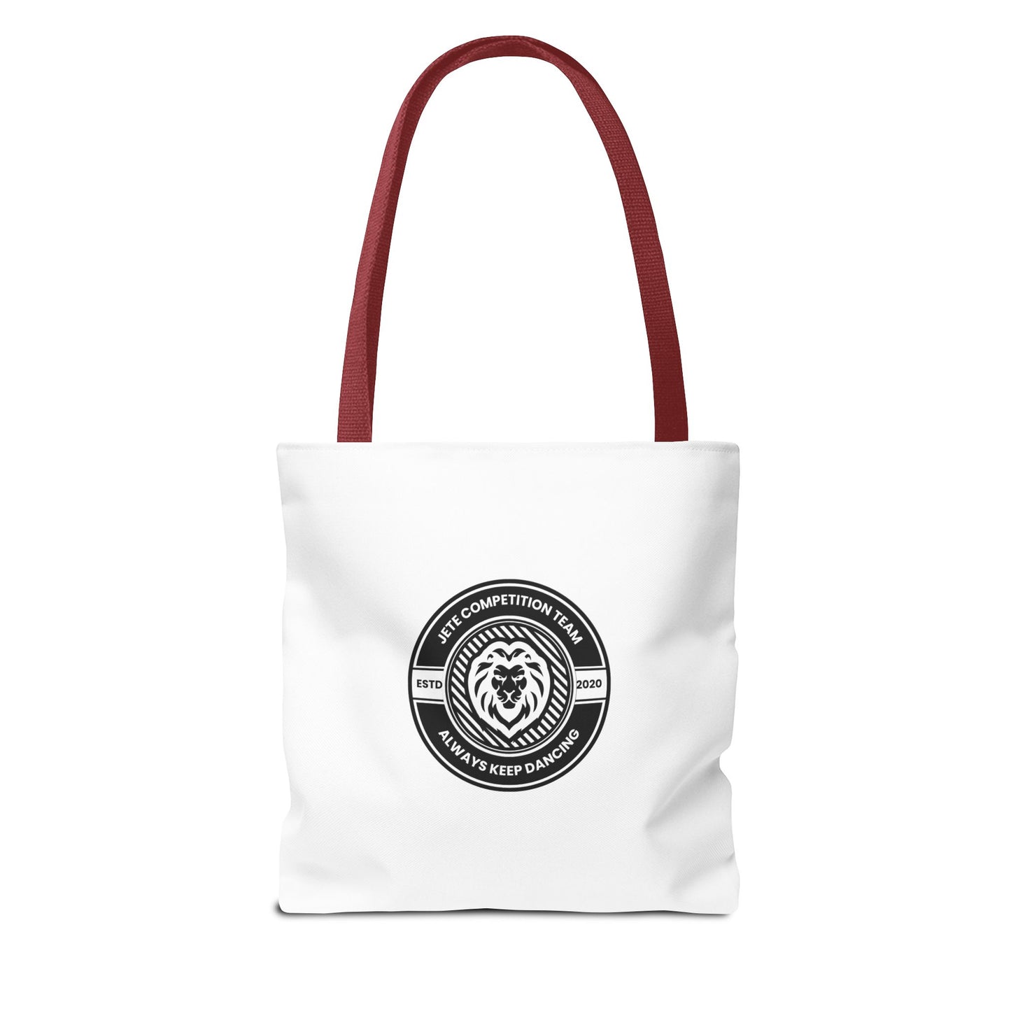 "Jeté Competition Team, Always Keep Dancing" Canvas Tote Bag – Collegiate Dance Team Logo | Reusable Dance Bag for Dancers, Rehearsals & Competitions