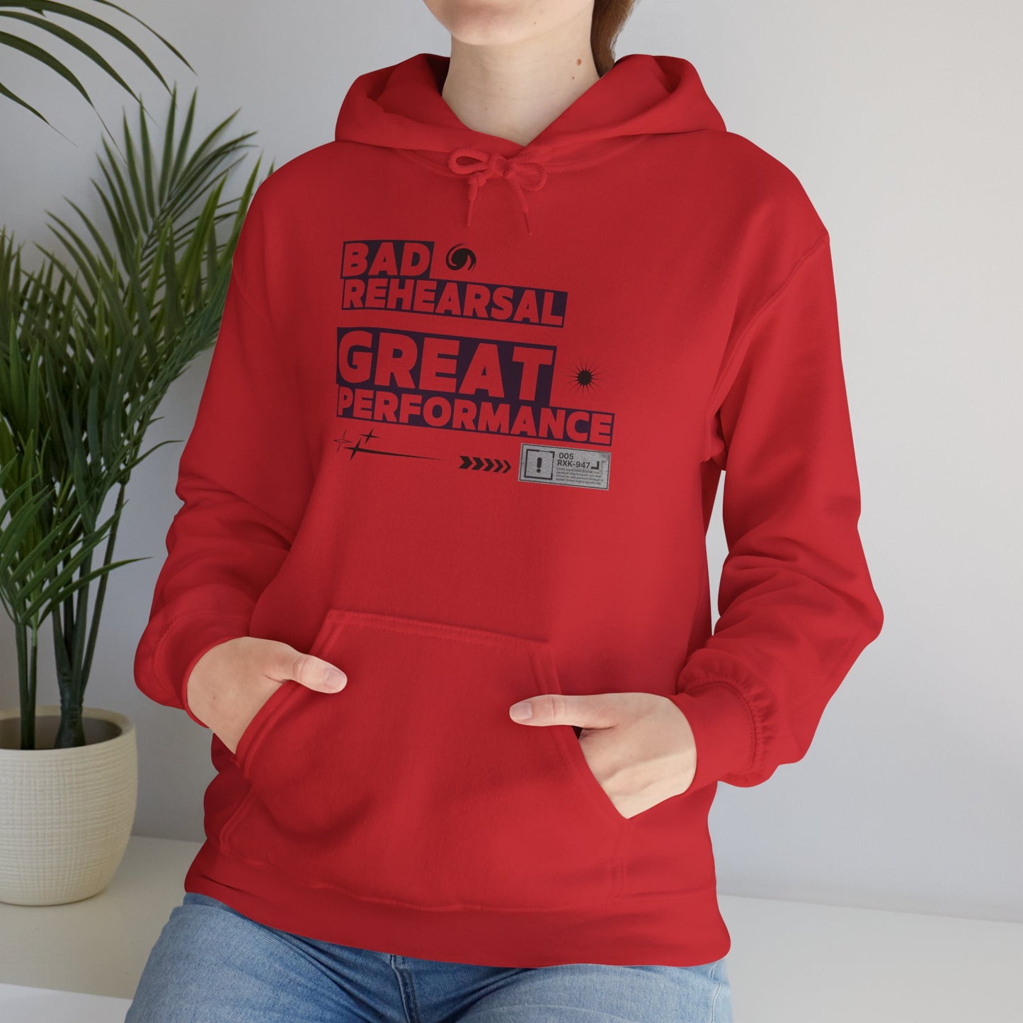 "Bad Rehearsal, Great Performance" Dance Hoodie – Unisex Heavy Blend™ Hooded Sweatshirt with Streetwear-Inspired Graphic for Performers