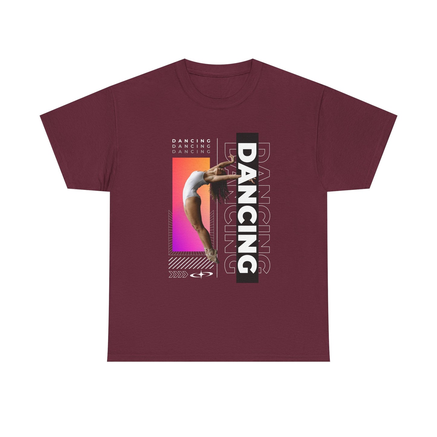 “Dancing” Streetwear-Inspired Female Dancer Unisex Heavy Cotton Tee – Urban Dance Graphic T-Shirt for Performers and Dance Lovers