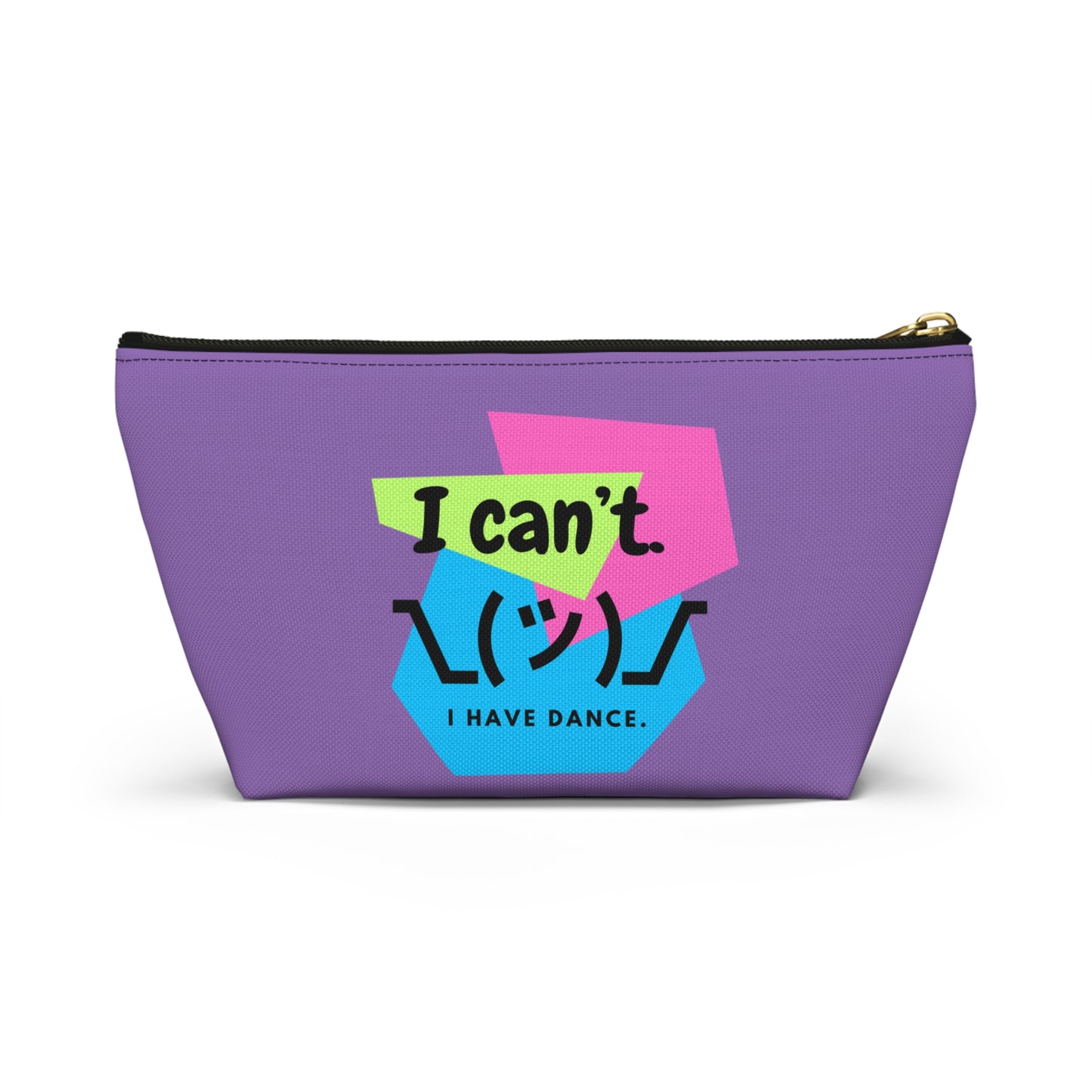 "I Can’t. I Have Dance." Makeup Bag – Retro 80s-Inspired Emoji Graphic – Fun Dance-Themed Zipper Pouch for Cosmetics, Accessories & Gifts