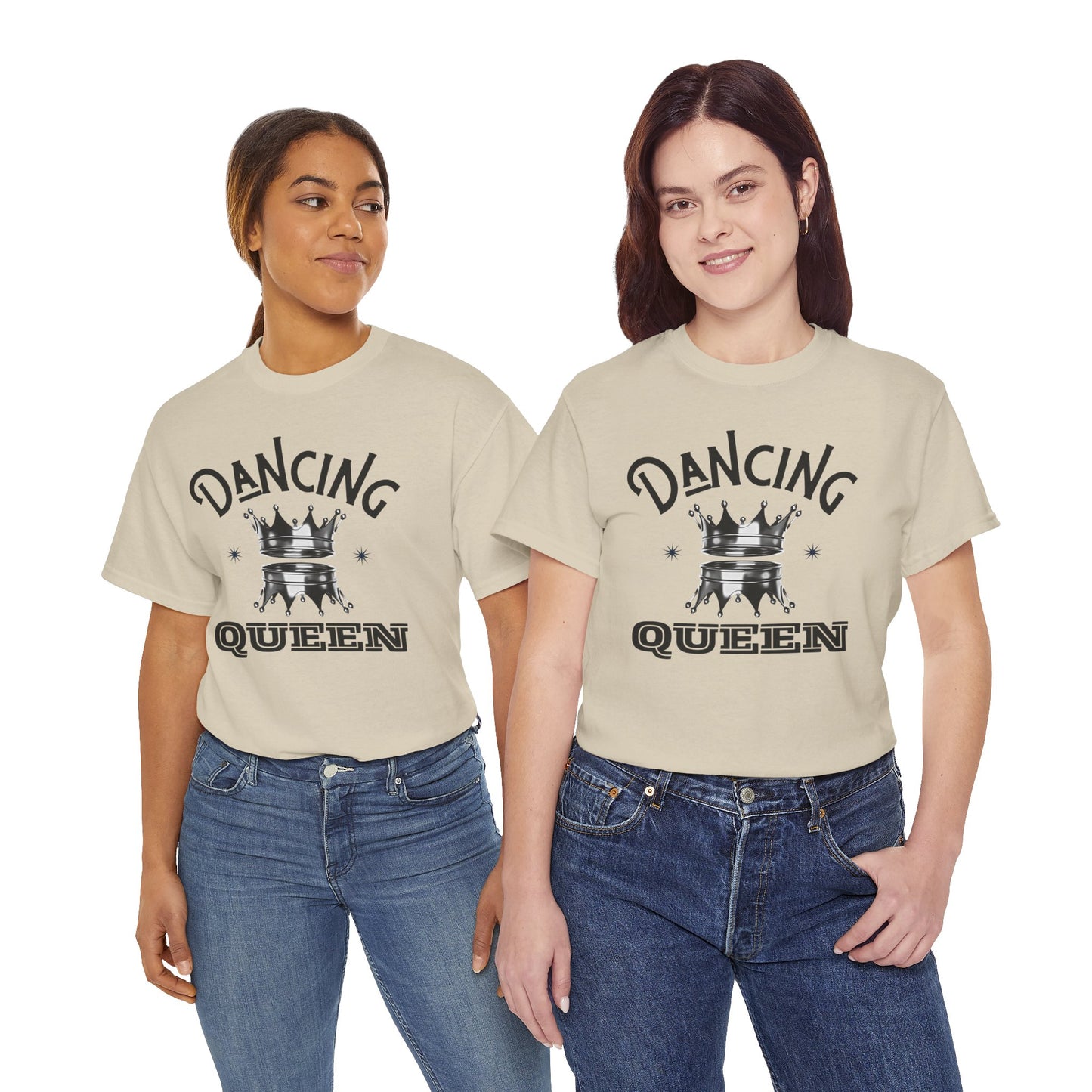 “Dancing Queen" Unisex Heavy Cotton T-Shirt with Crown Graphic – Dance-Inspired Graphic Tee for Adults & Kids