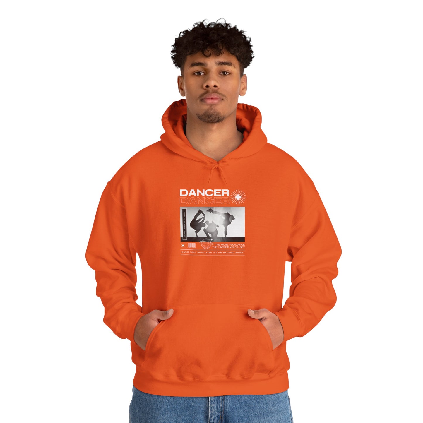 “Dancer” Breakdancer Streetwear Graphic | Hip-Hop Dance Hoodie for Urban Style & Comfort - Unisex Heavy Blend™ Hooded Sweatshirt