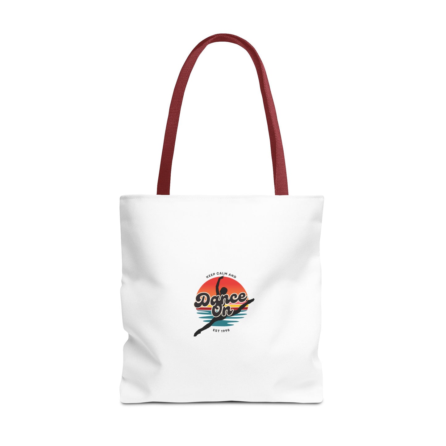 "Keep Calm and Dance On" Canvas Tote Bag – Retro Dance Graphic, Durable Shopping & Everyday Dance Bag
