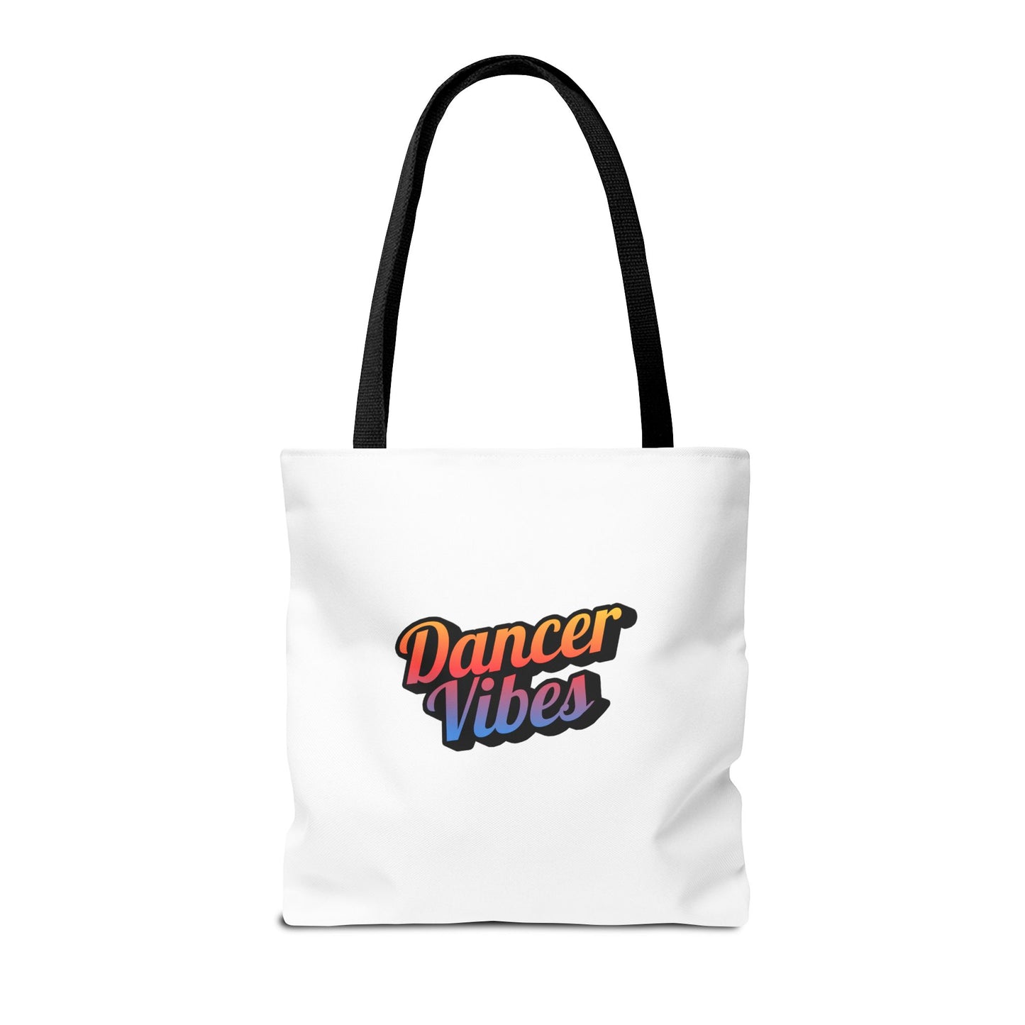 "Dancer Vibes" Canvas Tote Bag – Bold Dance-Themed Text Graphic Bag for Dancers, Students & Everyday Use