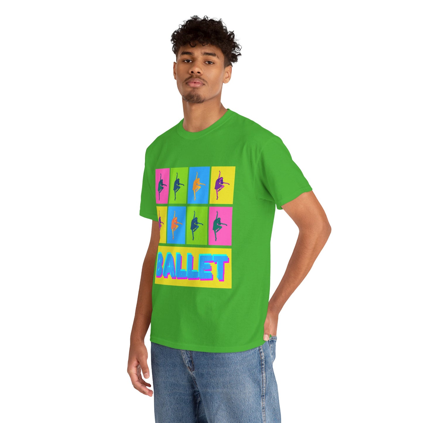 "Ballet" Pop Art Inspired Dance Graphic Unisex Heavy Cotton Tee – Artistic Ballet Dancer T-Shirt for Dance Lovers