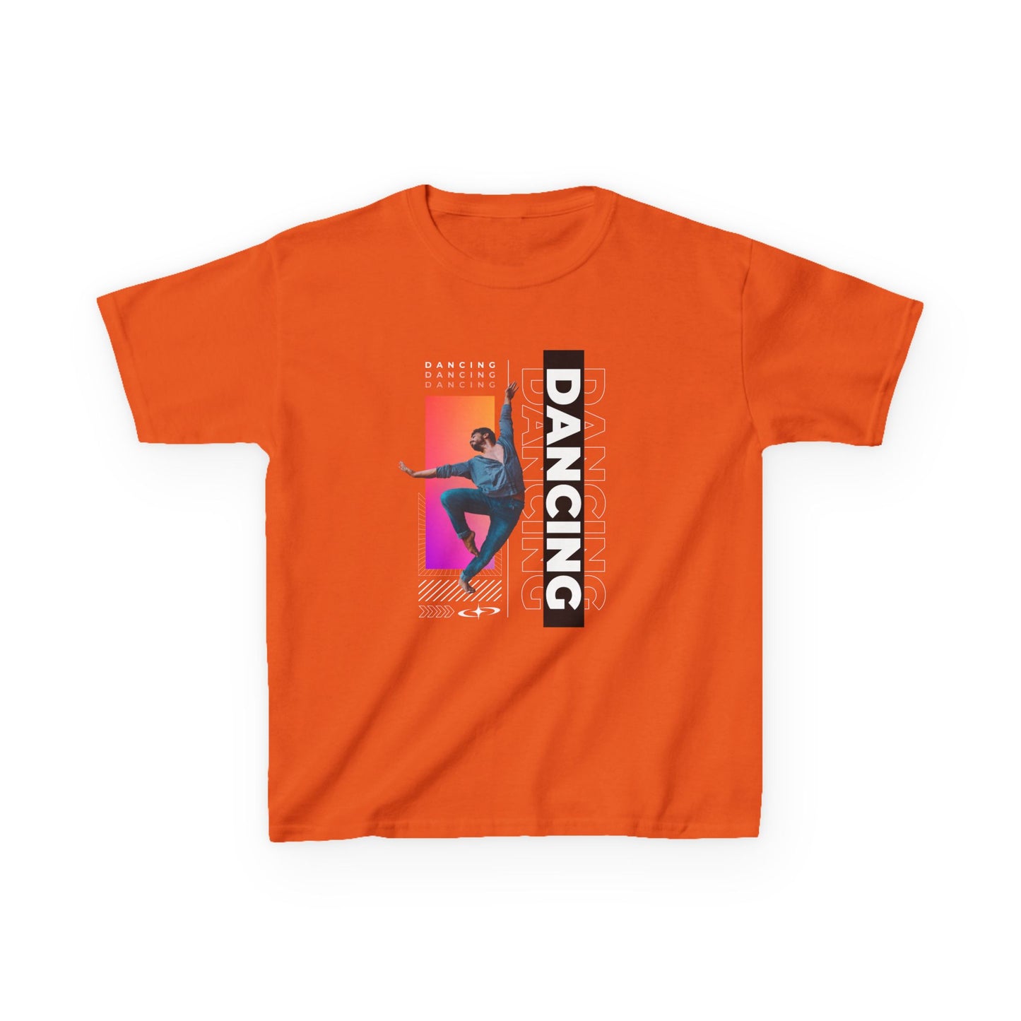 “Dancing” Youth Short Sleeve T-Shirt – Streetwear-Inspired Male Dancer Graphic – Trendy Kids Dance Apparel Tee