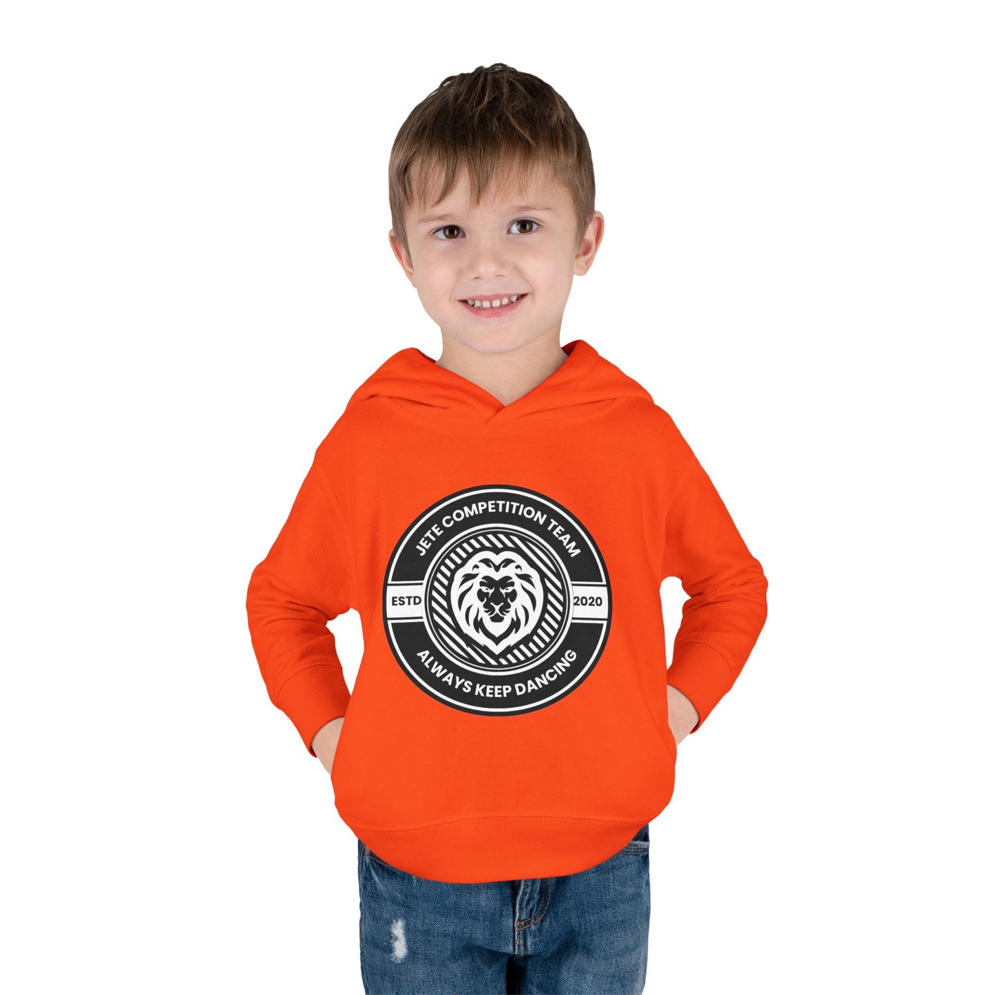 “Jeté Competition Team: Always Keep Dancing” Toddler Pullover Fleece Hoodie – Collegiate Dance Graphic | Sweatshirt for Kids