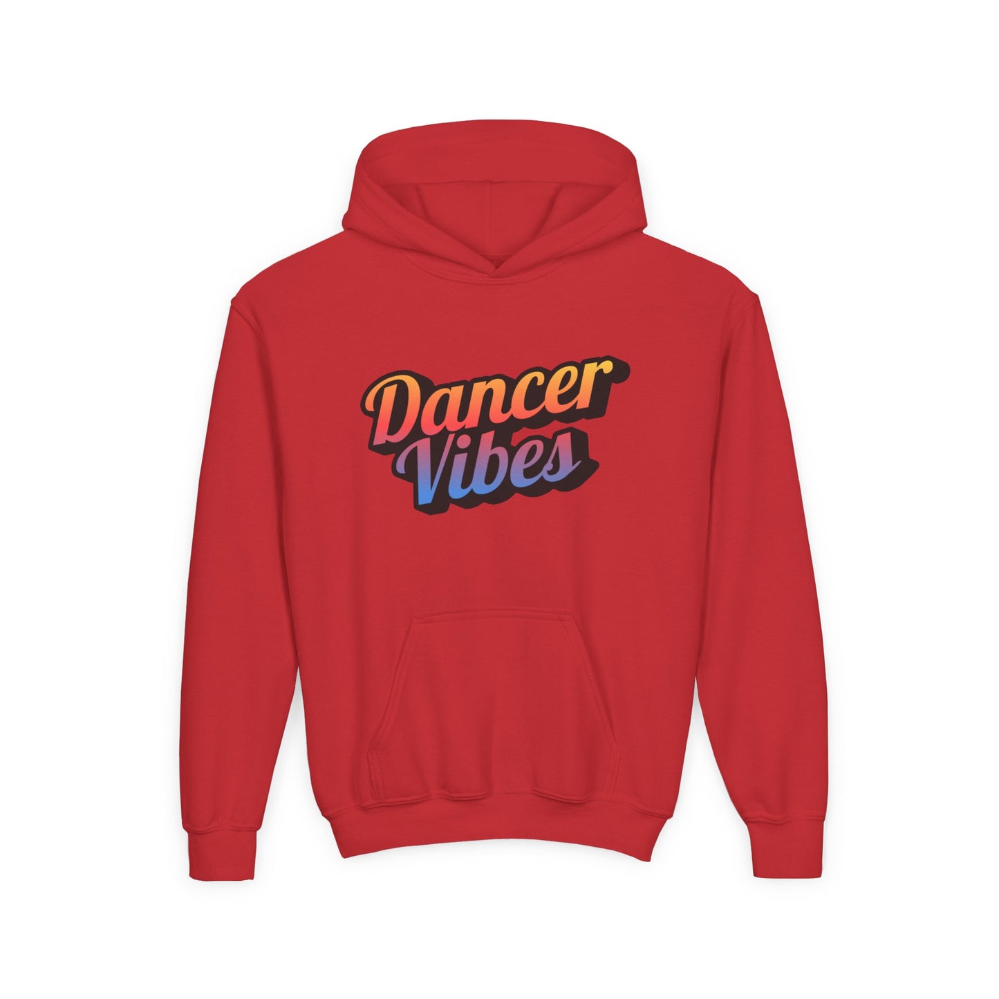 "Dancer Vibes" Youth Hooded Sweatshirt – Retro Text-Based Dance Graphic Hoodie for Kids and Teens