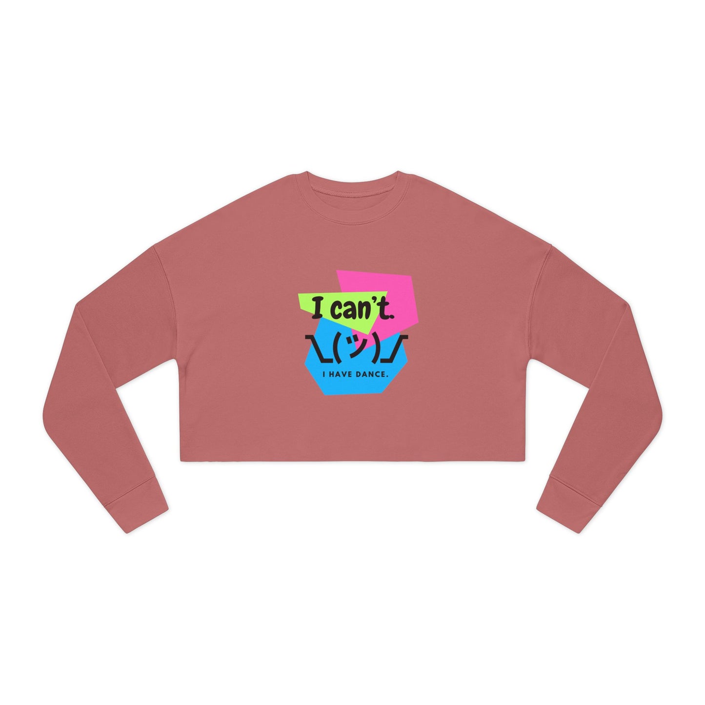 "I Can’t. I Have Dance." – Women’s Cropped Dance Sweatshirt | Retro 80s Emoji Graphic Pullover for Dancers