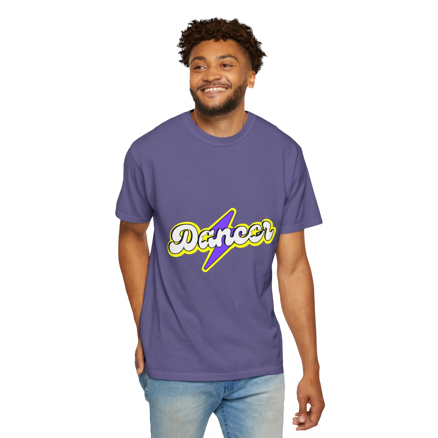 "Dancer" Unisex Garment-Dyed T-Shirt – Superhero-Style Bold Graphic Tee – Dance Power Shirt for Performers & Movers