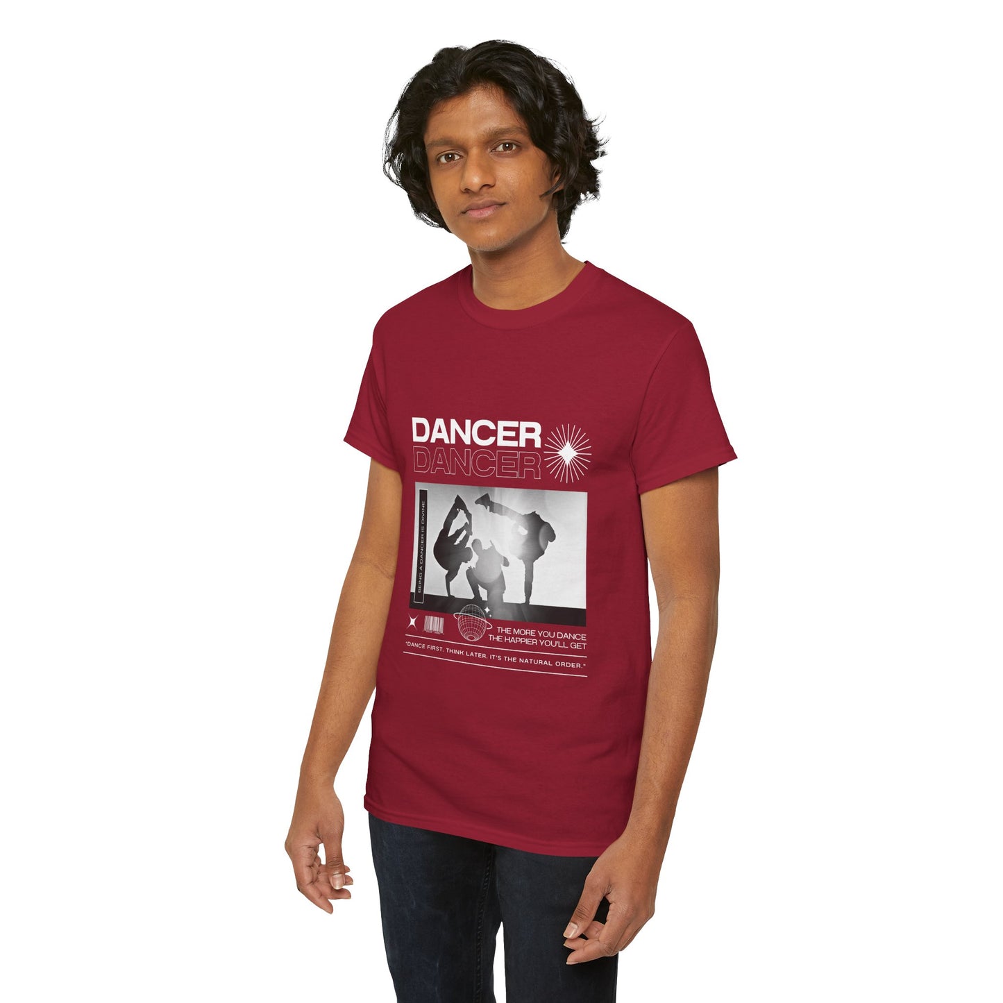 “Dancer” Graphic with Breakdancer Streetwear-Inspired Design | Hip-Hop Dance T-Shirt for Men & Women | Unisex Heavy Cotton Tee