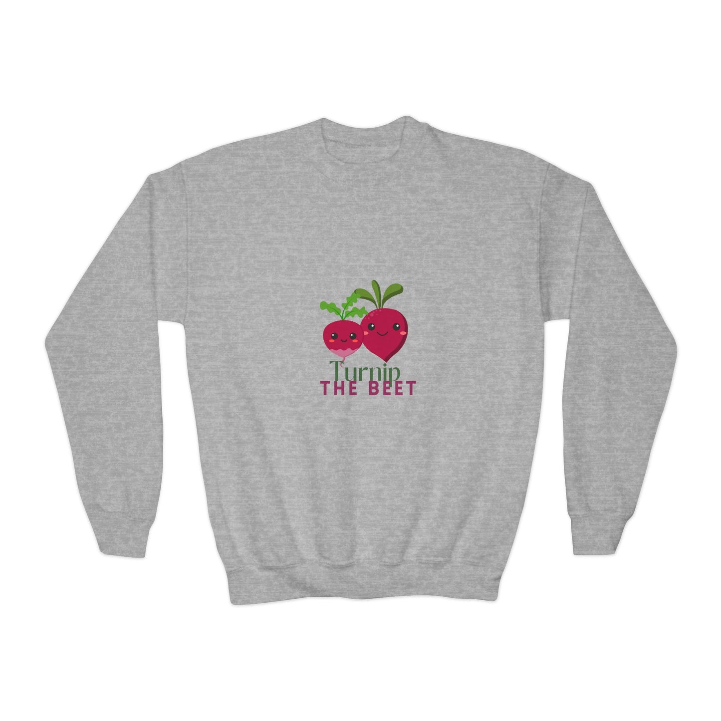 "Turnip the Beet" Youth Crewneck Dance Sweatshirt – Cute Veggie Graphic Pullover for Dancers & Kids 🥕🩰🌈