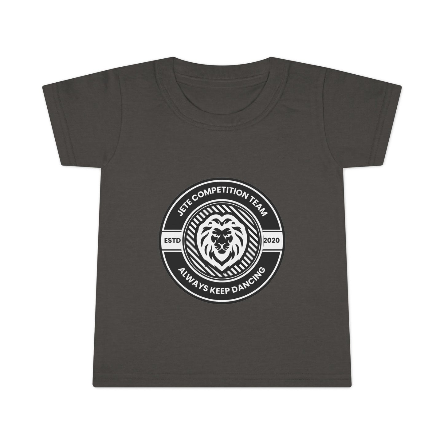 "Jeté Competition Team – Always Keep Dancing" Toddler Dance T-Shirt – Collegiate-Inspired Emblem Graphic Short Sleeve Tee for Kids