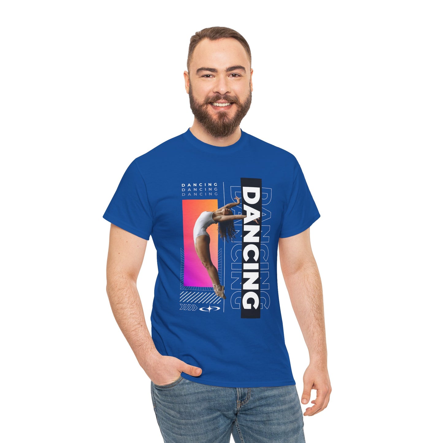 “Dancing” Streetwear-Inspired Female Dancer Unisex Heavy Cotton Tee – Urban Dance Graphic T-Shirt for Performers and Dance Lovers