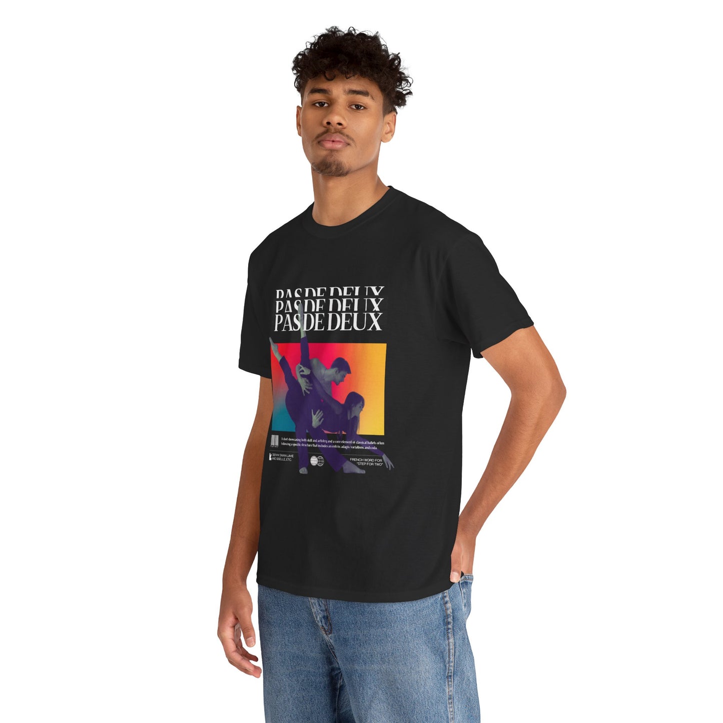 “Pas De Deux” Ballet Definition Unisex Heavy Cotton Tee – Streetwear-Inspired Dance T-Shirt with Elegant Partner Dancers Graphic