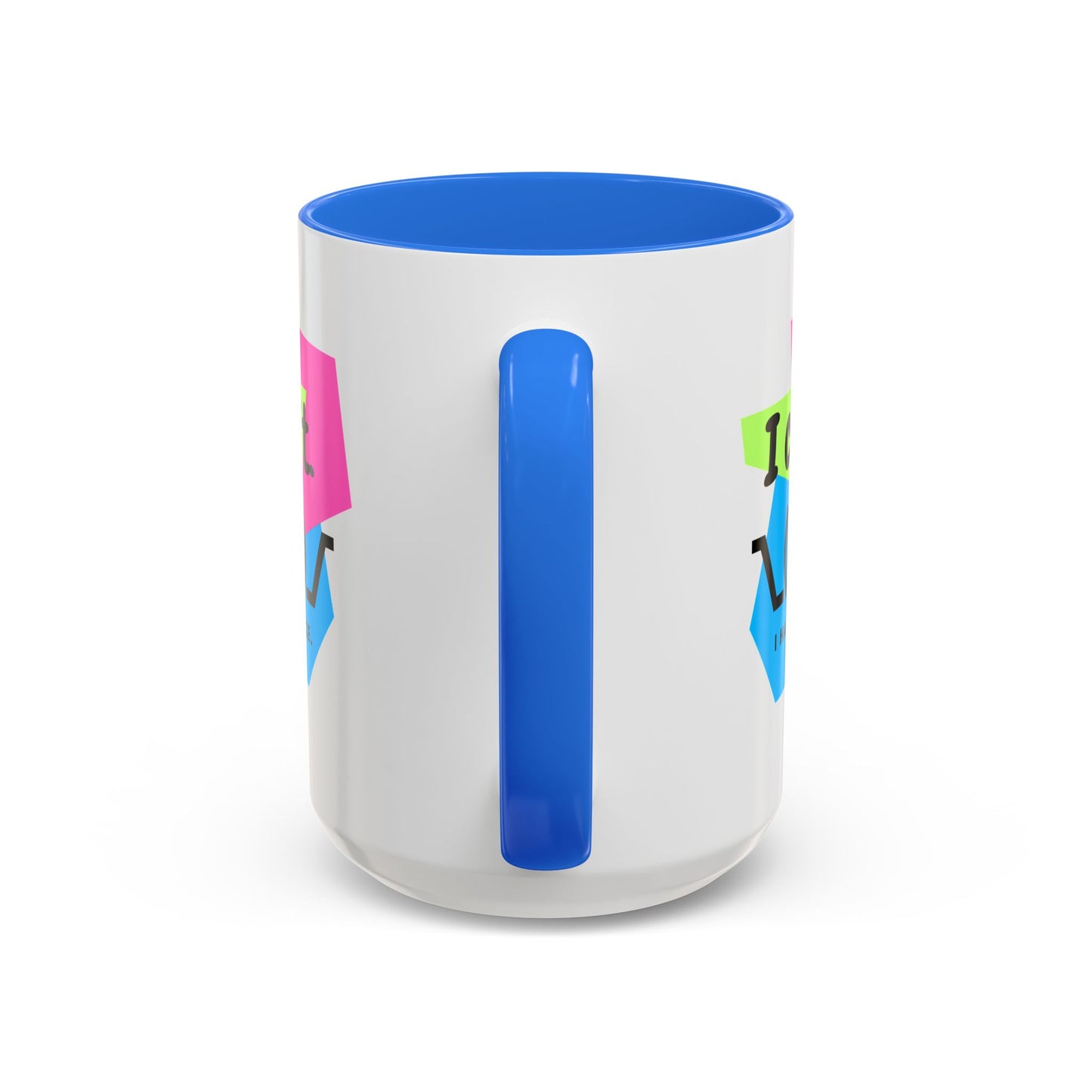 “I Can’t. I Have Dance Mug.” with Colored Handles – Bold 80s Retro Dance Graphic Coffee Cup