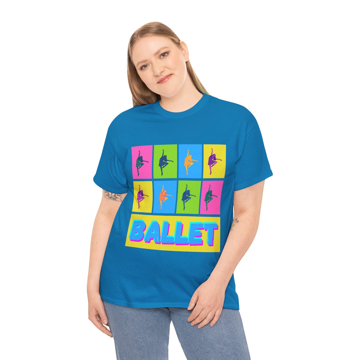 "Ballet" Pop Art Inspired Dance Graphic Unisex Heavy Cotton Tee – Artistic Ballet Dancer T-Shirt for Dance Lovers