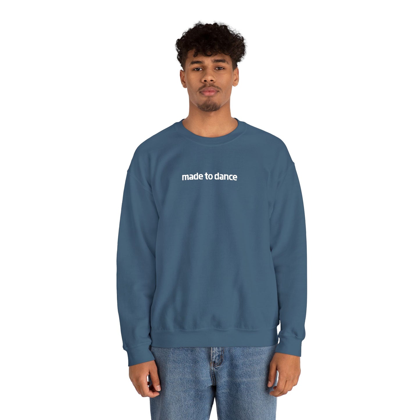 “Made to Dance" Unisex Heavy Blend™ Crewneck Sweatshirt – Embroidered Dance-Inspired Pullover for Adults & Kids