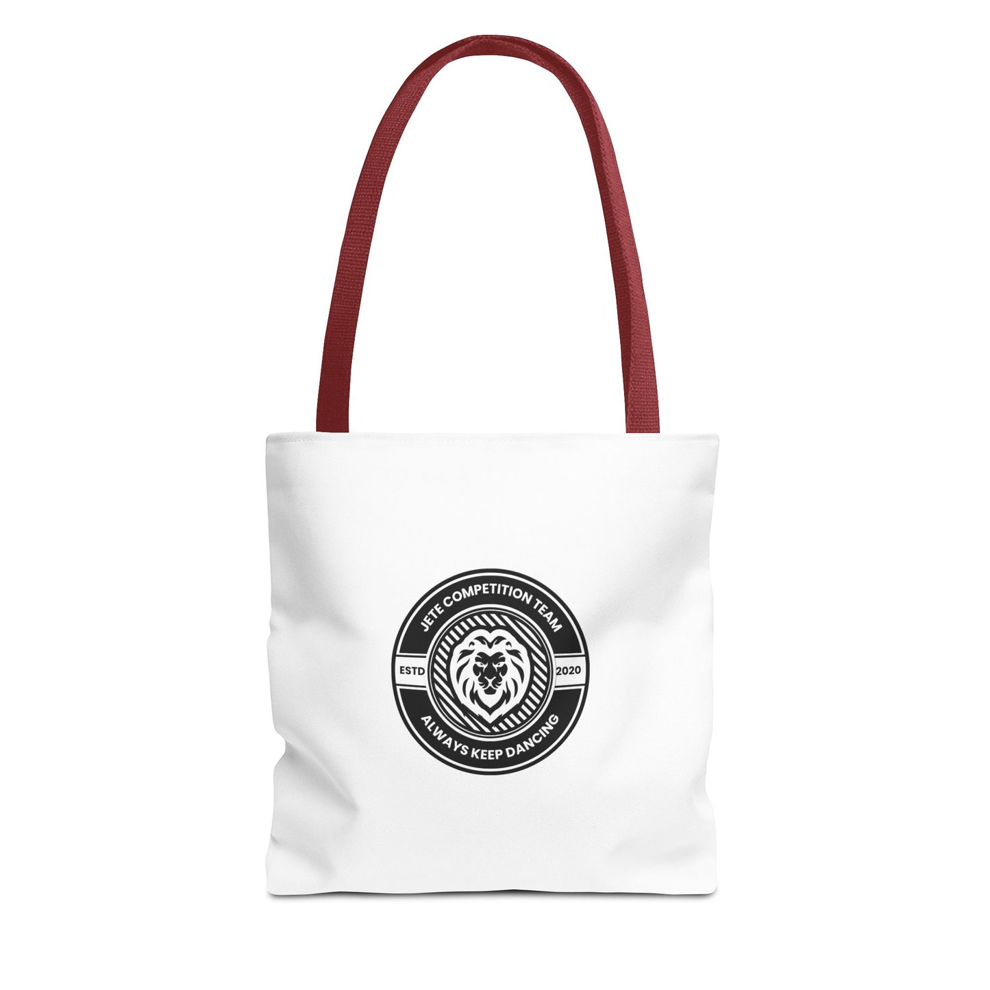 "Jeté Competition Team, Always Keep Dancing" Canvas Tote Bag – Collegiate Dance Team Logo | Reusable Dance Bag for Dancers, Rehearsals & Competitions