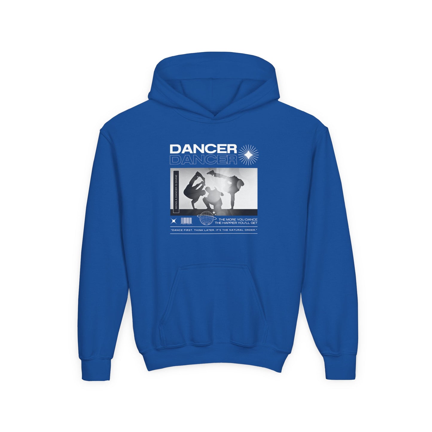 “Dancer” Breakdancer Streetwear Graphic | Unisex Youth Hoodie – Hip-Hop Dance Hoodie for Kids & Young Performers