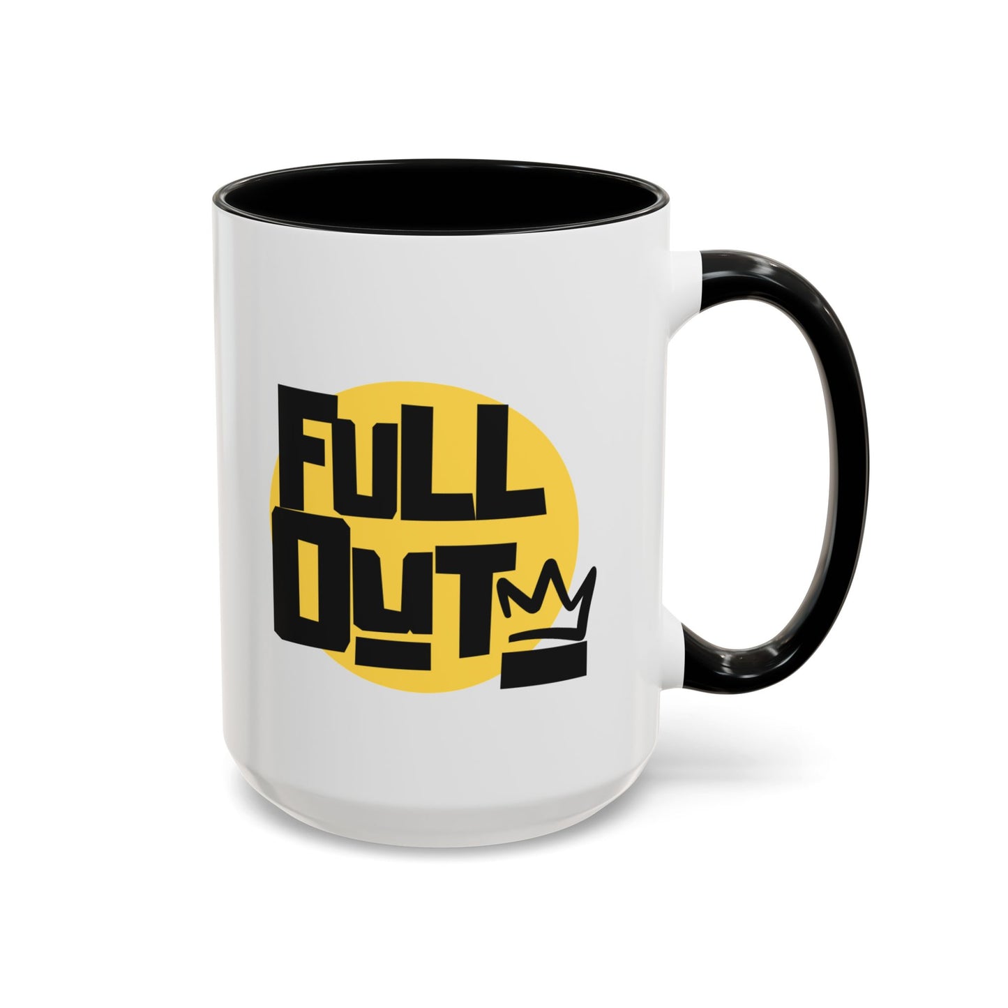 "Full Out" Accent Coffee Mug – Streetwear Dance Mug with Crown Graphic for Dancers