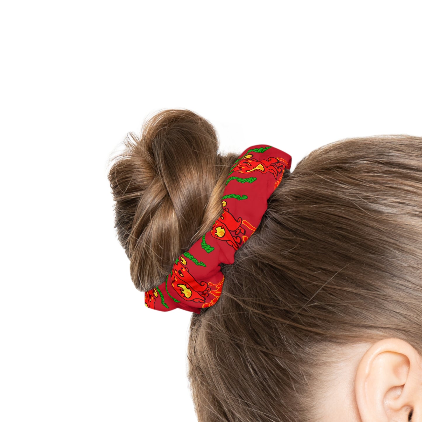 “What's a Pepper's Favorite Dance? Salsa!” Scrunchie – Funny Dance Pun Hair Accessory with Cute Pepper Graphic
