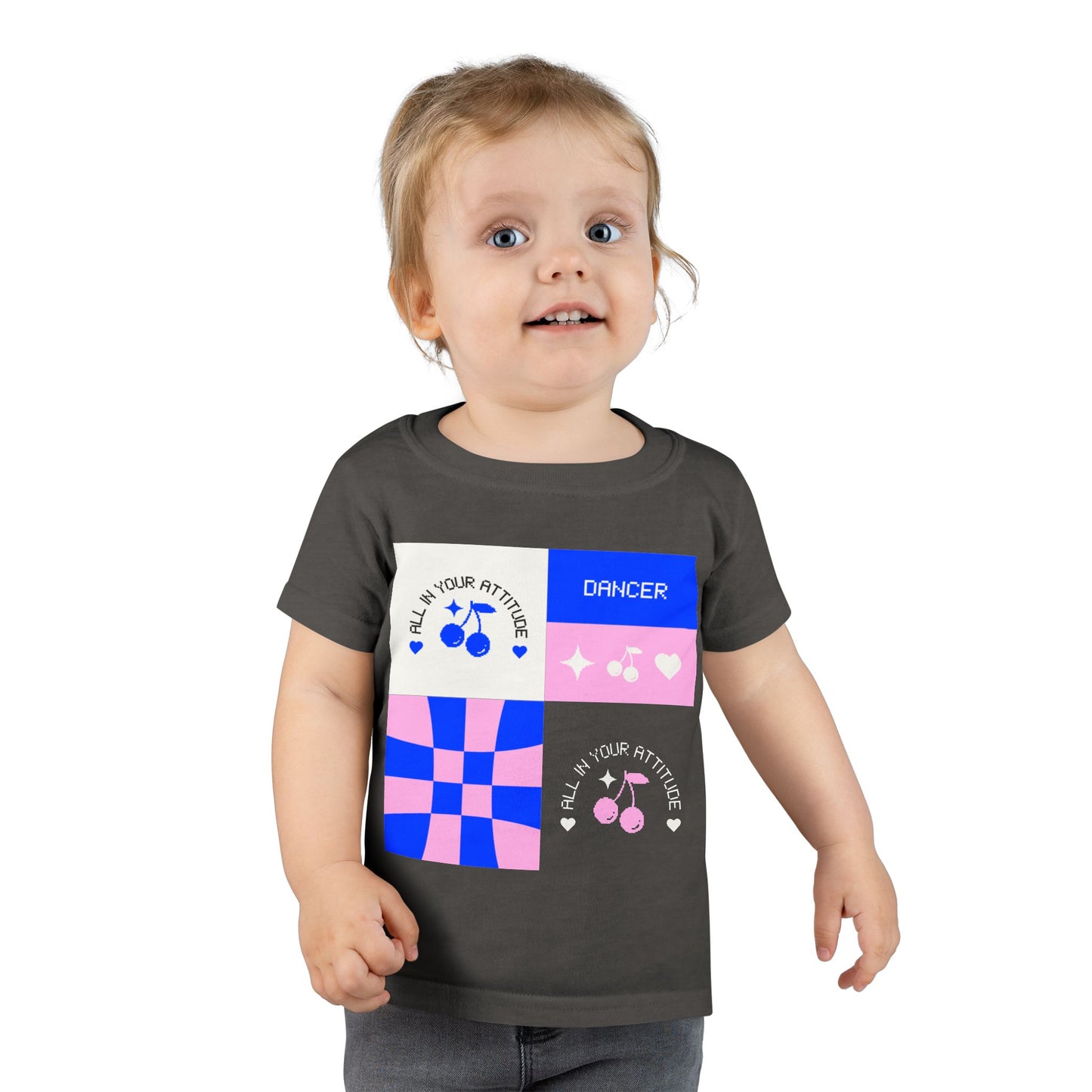 "Dancer – All in Your Attitude" Toddler Dance T-Shirt – Retro Graphic Short Sleeve Tee for Kids