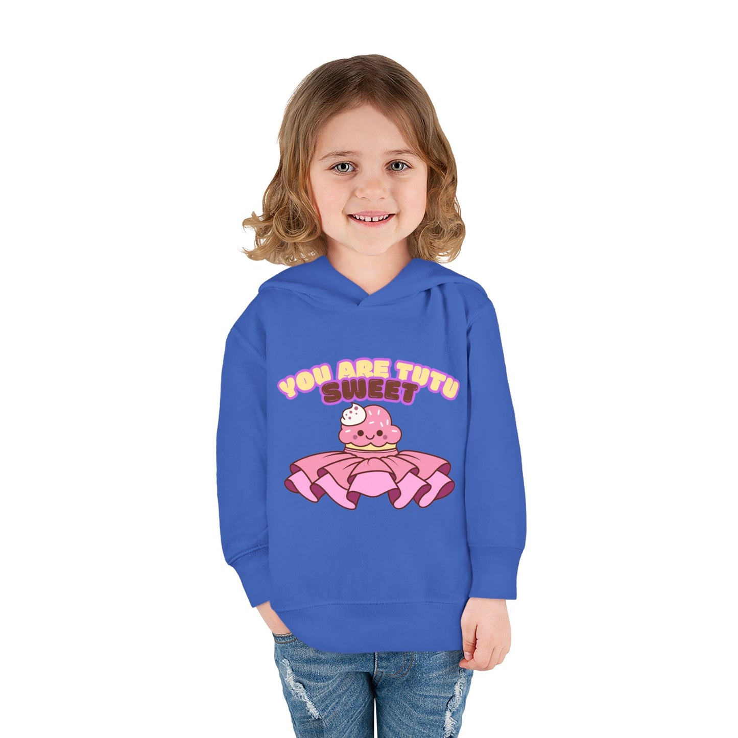 "You Are Tutu Sweet" Toddler Pullover Hoodie – Kawaii Cupcake in Tutu Dance Graphic Fleece Sweatshirt for Kids