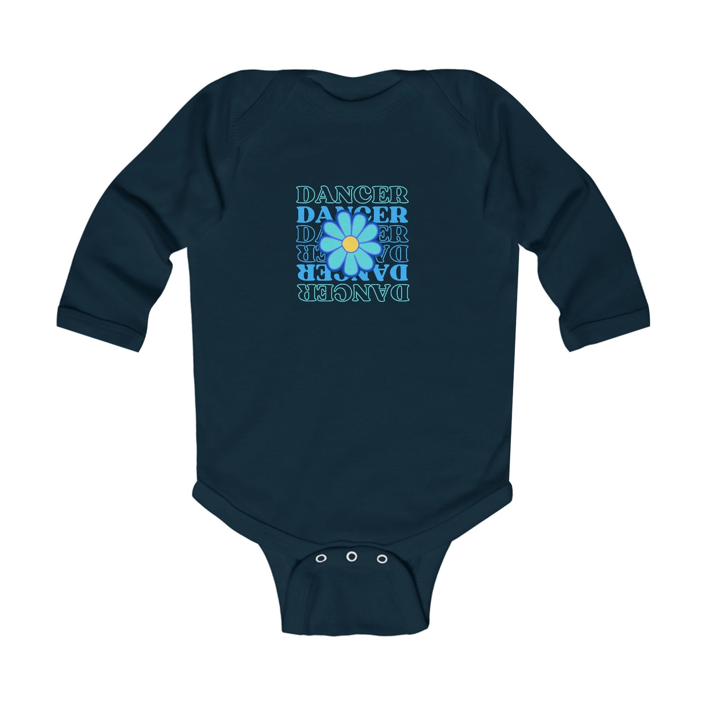 "Dancer" Floral Infant Long Sleeve Bodysuit – Dance-Themed Baby Outfit for Girls and Boys 🌸🩰