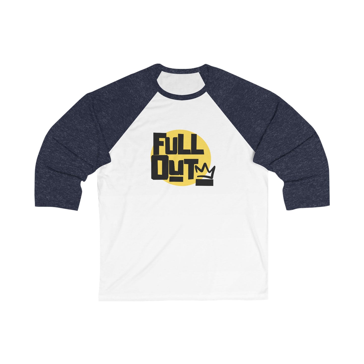 "Full Out" Unisex 3/4 Sleeve Baseball Tee – Bold Streetwear-Inspired Dance Shirt for Dancers and Performers