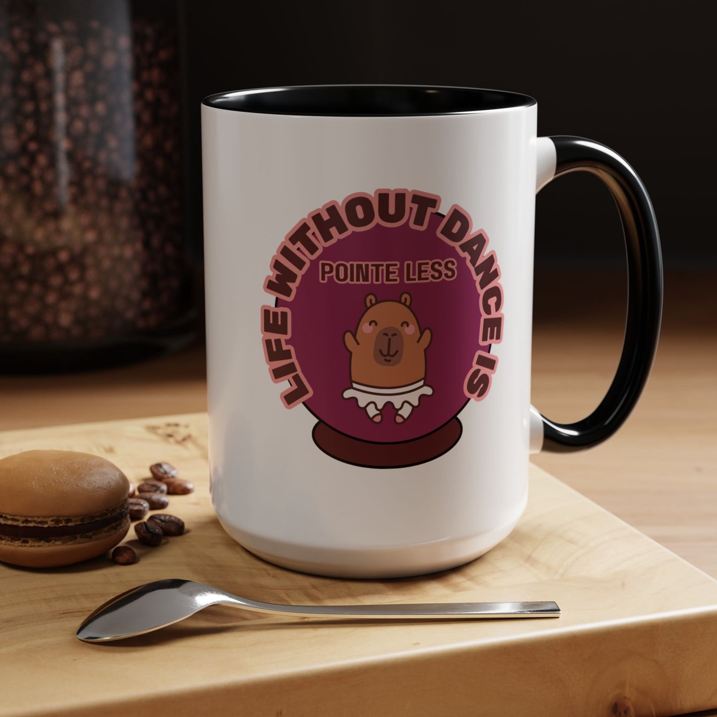 "Life Without Dance Is Pointeless" – Cute Capybara Accent Coffee Mug | Dance-Themed Ceramic Mug for Dancers