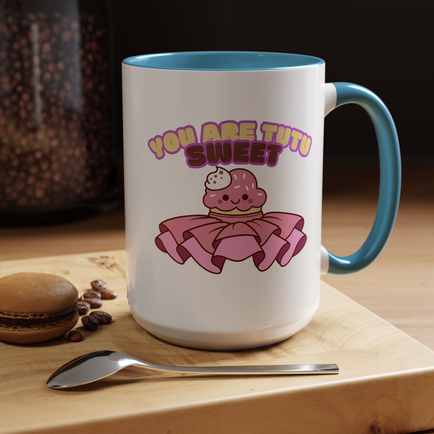 "You Are Tutu Sweet" Accent Coffee Mug – Cute Ballet Pun with Kawaii Ceramic Mug for Dancers and Dance Lovers
