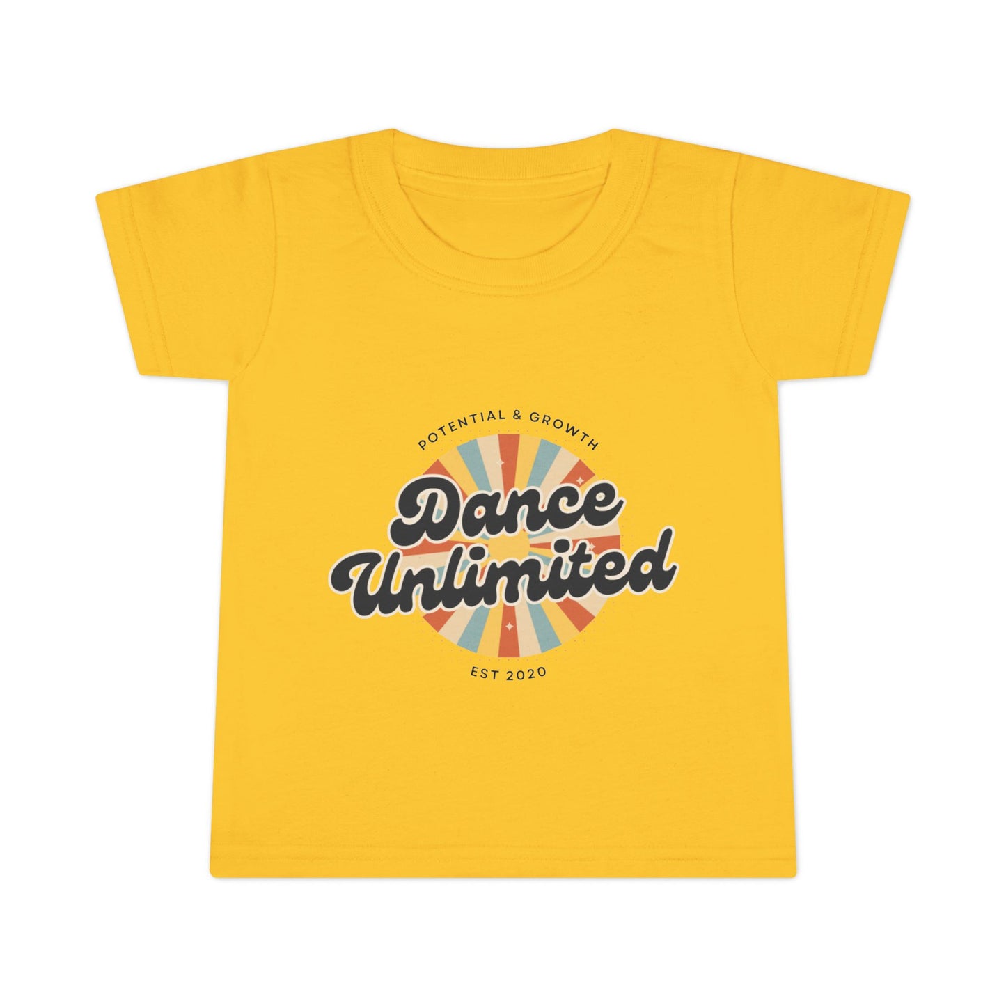"Dance Unlimited – Potential & Growth" Toddler Dance T-Shirt – Retro Short Sleeve Tee for Kids