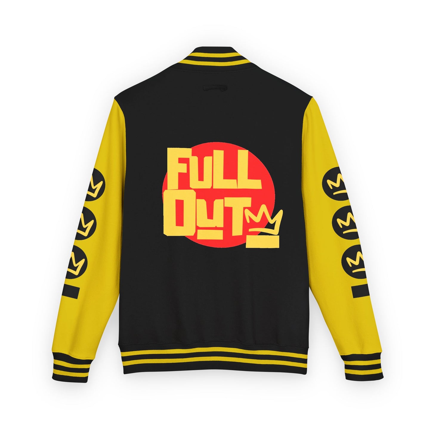Full Out Premium Collection Letterman Jacket β Unisex Heavyweight Varsity Jacket with "Full Out" Back Graphic and "Crew" Front Design