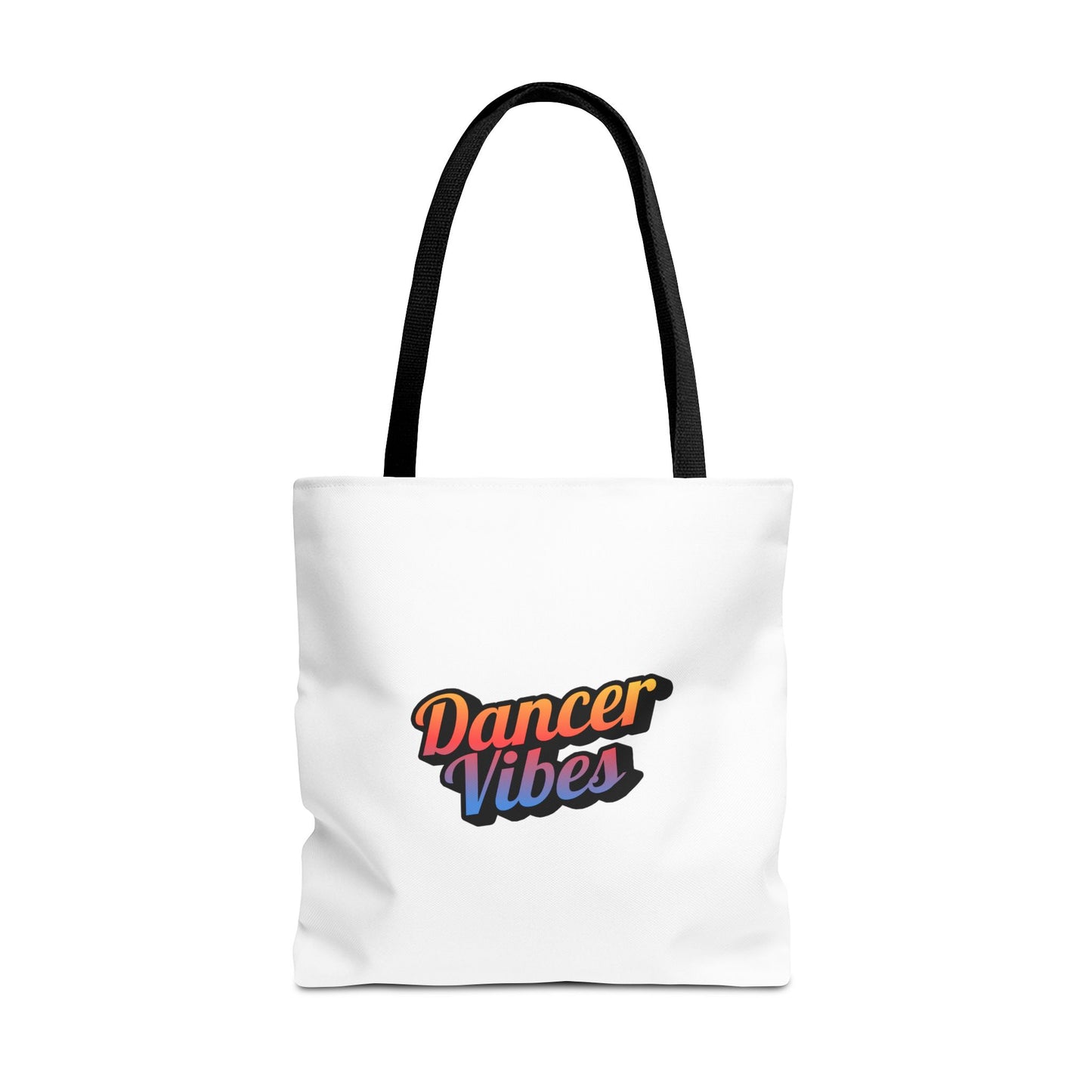 "Dancer Vibes" Canvas Tote Bag – Bold Dance-Themed Text Graphic Bag for Dancers, Students & Everyday Use