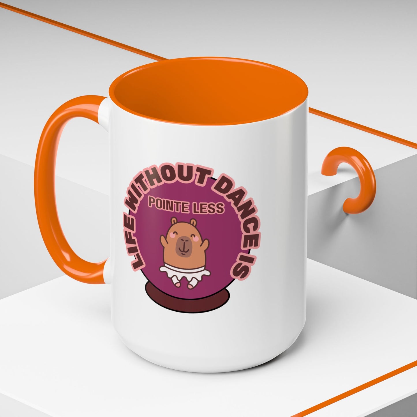 "Life Without Dance Is Pointeless" – Cute Capybara Accent Coffee Mug | Dance-Themed Ceramic Mug for Dancers