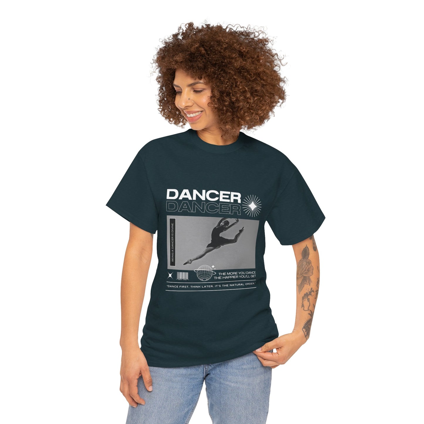 “Dancer” Mottos Streetwear Tee – Unisex Heavy Cotton Dance T-Shirt with Bold Graphic