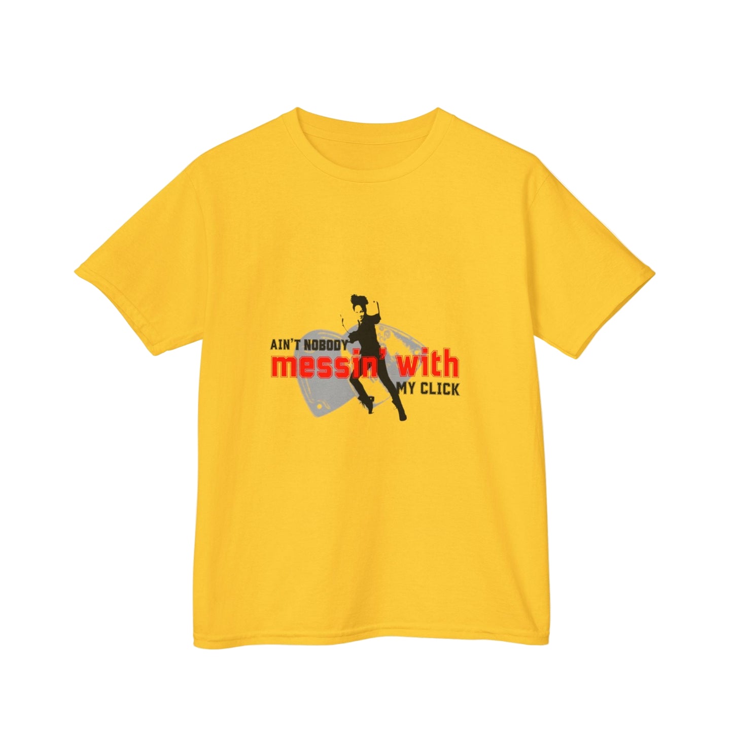 "Ain’t Nobody Messin’ With My Click" – Youth Short Sleeve Dance Tee with Tap Shoes & Tap Dancer Graphic