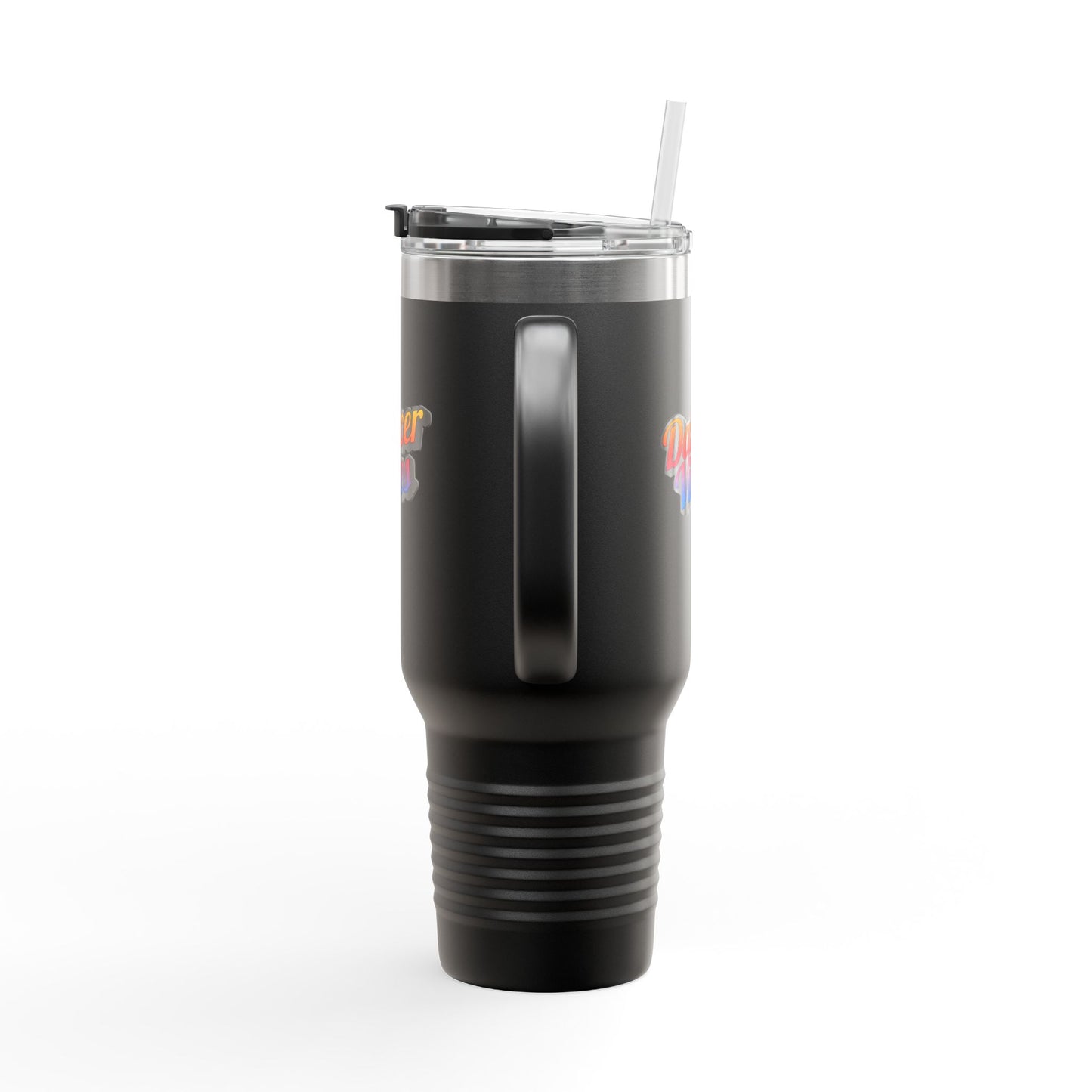 "Dancer Vibes" 40oz Insulated Travel Mug – Retro-Inspired Stainless Steel Tumbler for Dance Lovers | Hot & Cold Beverage Travel Cup with Handle and Leak-Proof Lid