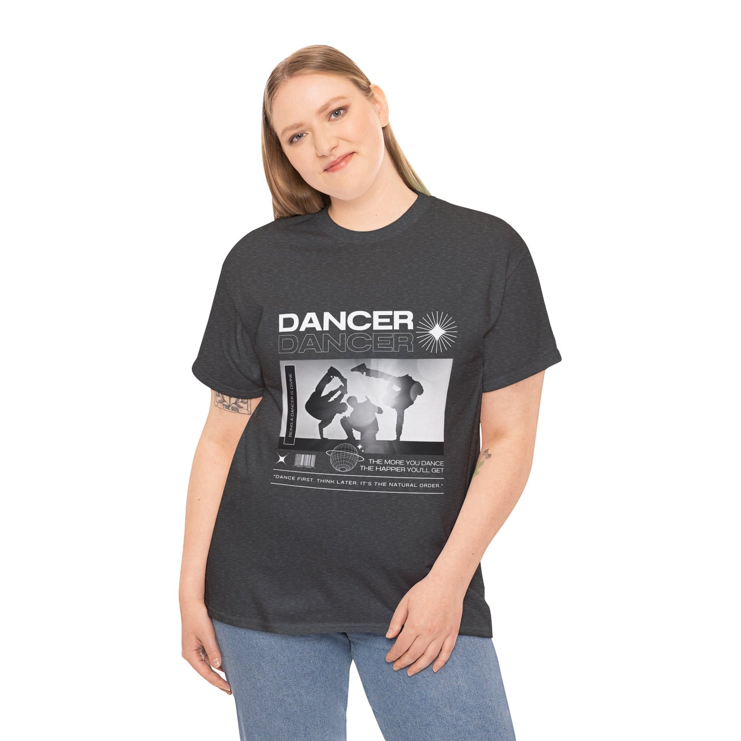 “Dancer” Graphic with Breakdancer Streetwear-Inspired Design | Hip-Hop Dance T-Shirt for Men & Women | Unisex Heavy Cotton Tee
