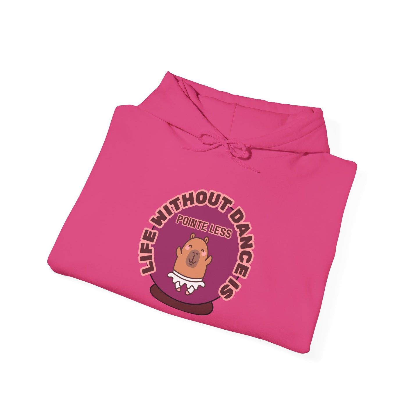 “Life Without Dance is Pointeless" Unisex Heavy Blend Hooded Sweatshirt – Cute Capybara Graphic Hoodie for Adults and Teens