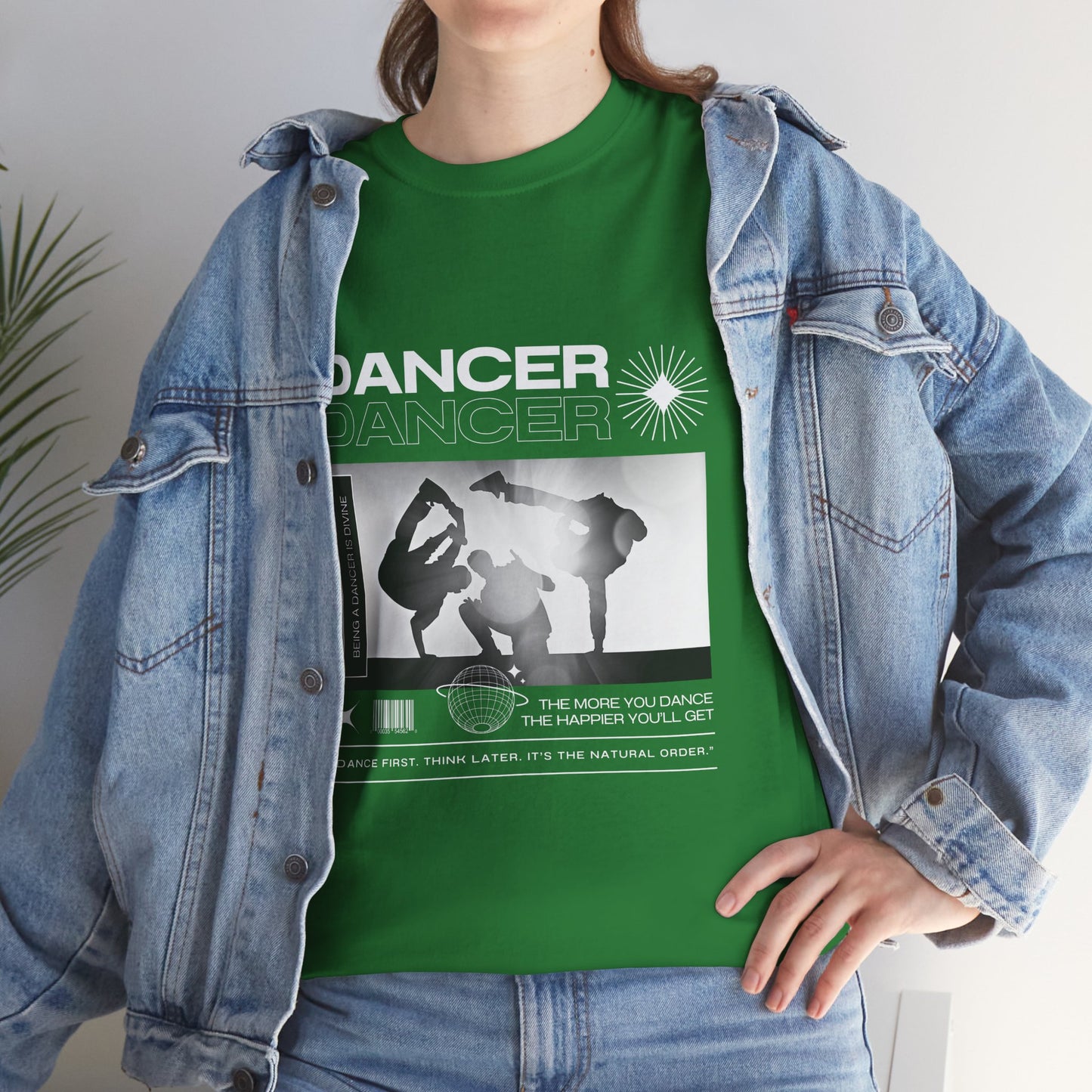 “Dancer” Graphic with Breakdancer Streetwear-Inspired Design | Hip-Hop Dance T-Shirt for Men & Women | Unisex Heavy Cotton Tee